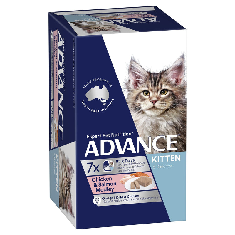 Advance Chicken and Salmon Medley Kitten Wet Food 85g x 7 (+_+)-Habitat Pet Supplies