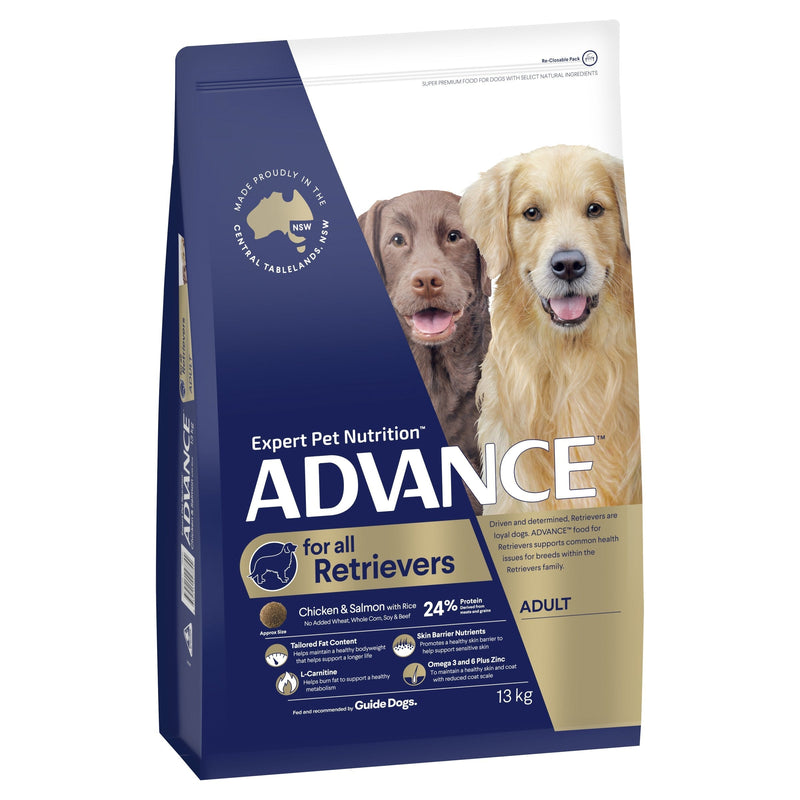 Advance Chicken and Salmon Retrievers Adult Dog Dry Food 13kg (+_+)-Habitat Pet Supplies