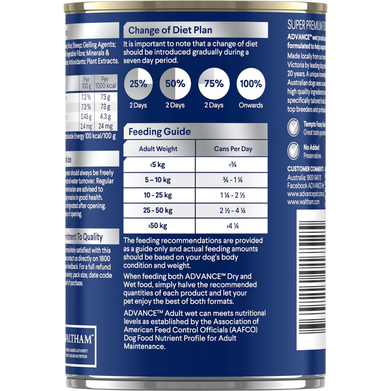 Advance Chicken and Turkey All Breed Adult Dog Wet Food 410g x 12 (+_+)