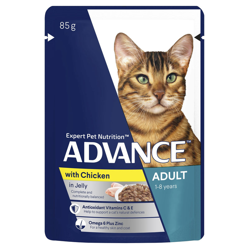 Advance Chicken in Jelly Adult Cat Wet Food 85g x 12 (+_+)