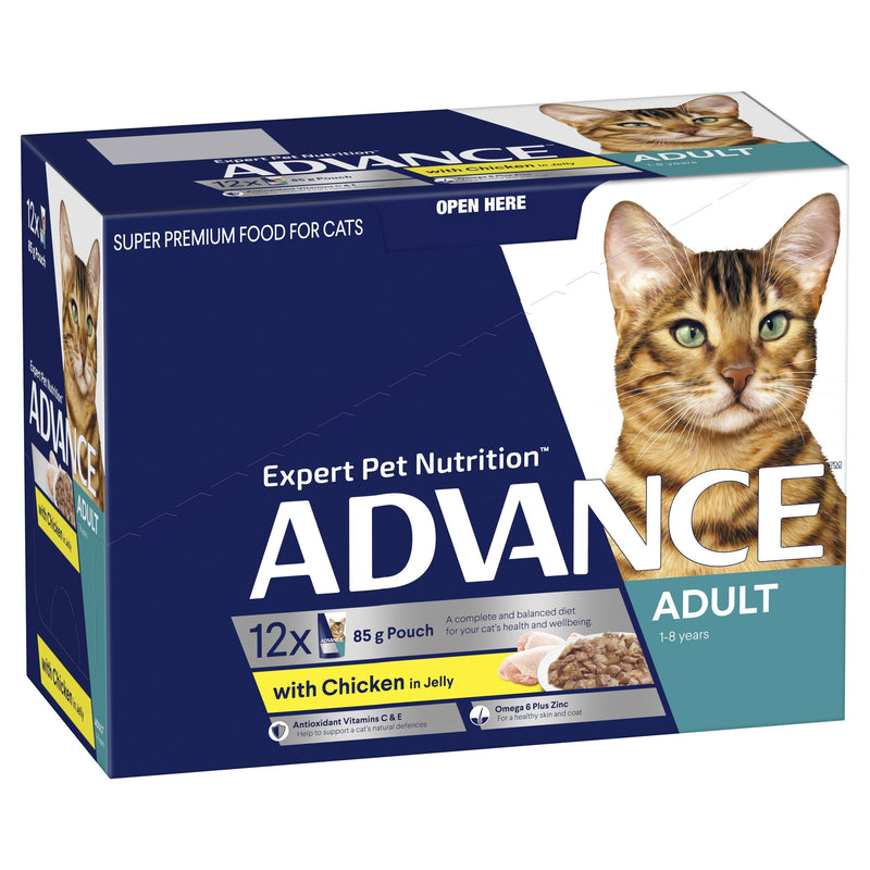 Advance Chicken in Jelly Adult Cat Wet Food 85g x 12 (+_+)-Habitat Pet Supplies