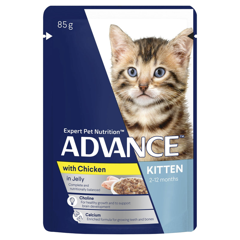 Advance Chicken in Jelly Kitten Wet Food 85g x 12 (+_+)