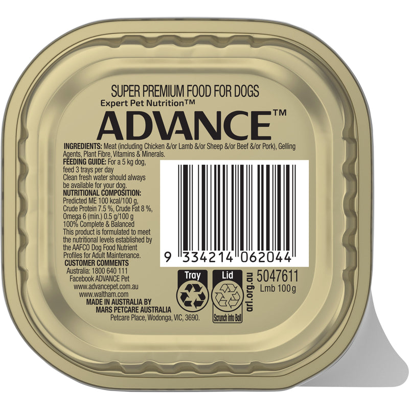 Advance Lamb All Breed Adult Dog Wet Food 100g (+_+)