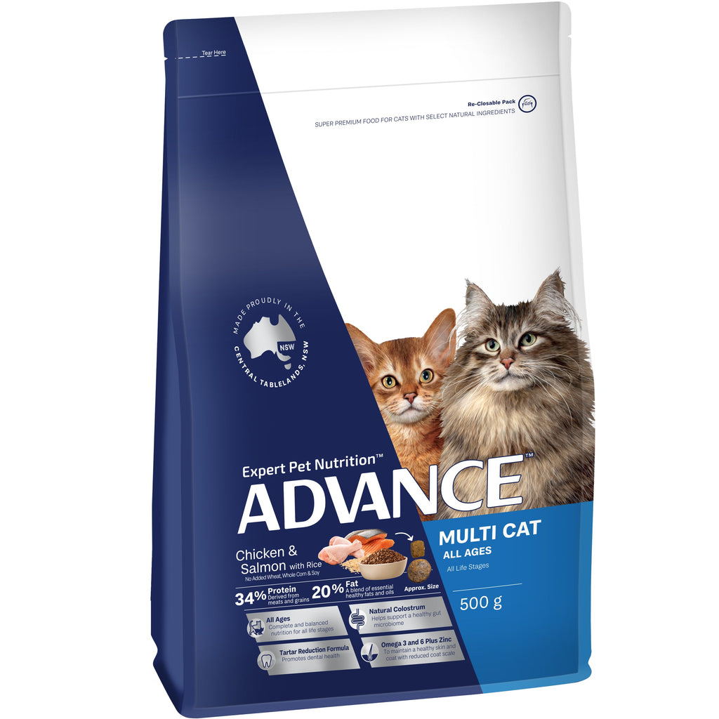 Advance Multi Cat All Ages Cat Dry Food 500g-Habitat Pet Supplies