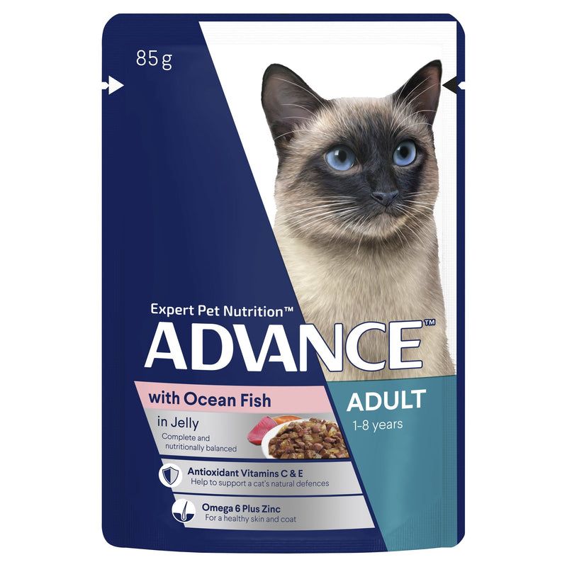 Advance Ocean Fish in Jelly Adult Cat Wet Food 85g x 12 (+_+)