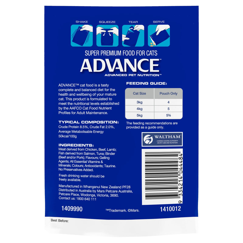 Advance Ocean Fish in Jelly Healthy Ageing Mature Cat Wet Food 85g (+_+)