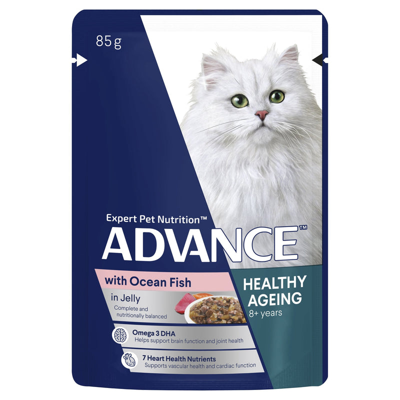 Advance Ocean Fish in Jelly Healthy Ageing Mature Cat Wet Food 85g x 12 (+_+)