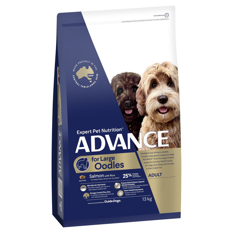 Advance Salmon and Rice Large Oodles Adult Dog Dry Food 13kg (+_+)-Habitat Pet Supplies