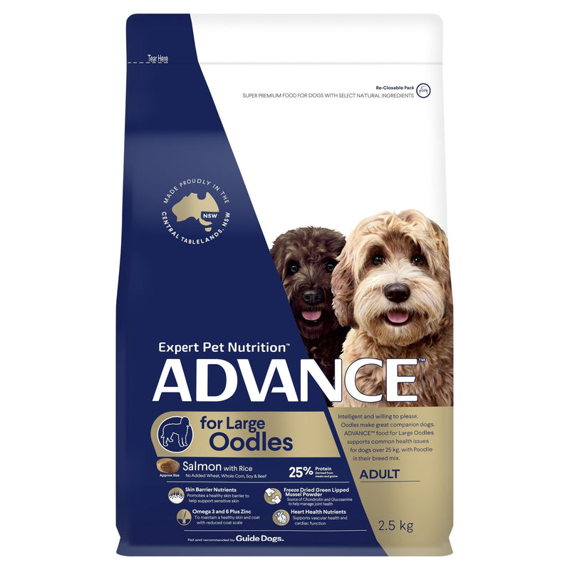 Advance Salmon and Rice Large Oodles Adult Dog Dry Food 2.5kg (+_+)