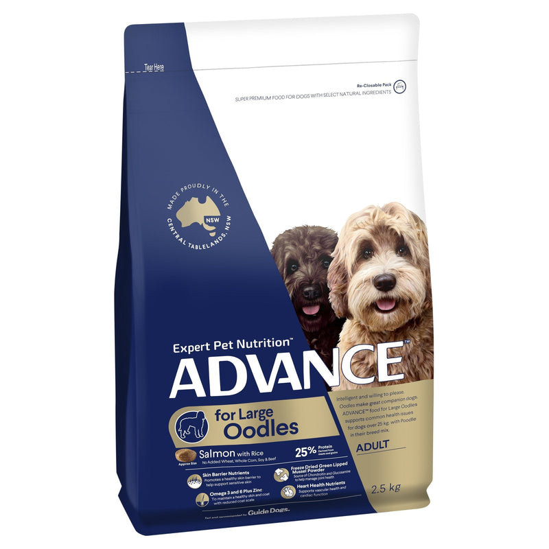 Advance Salmon and Rice Large Oodles Adult Dog Dry Food 2.5kg (+_+)-Habitat Pet Supplies