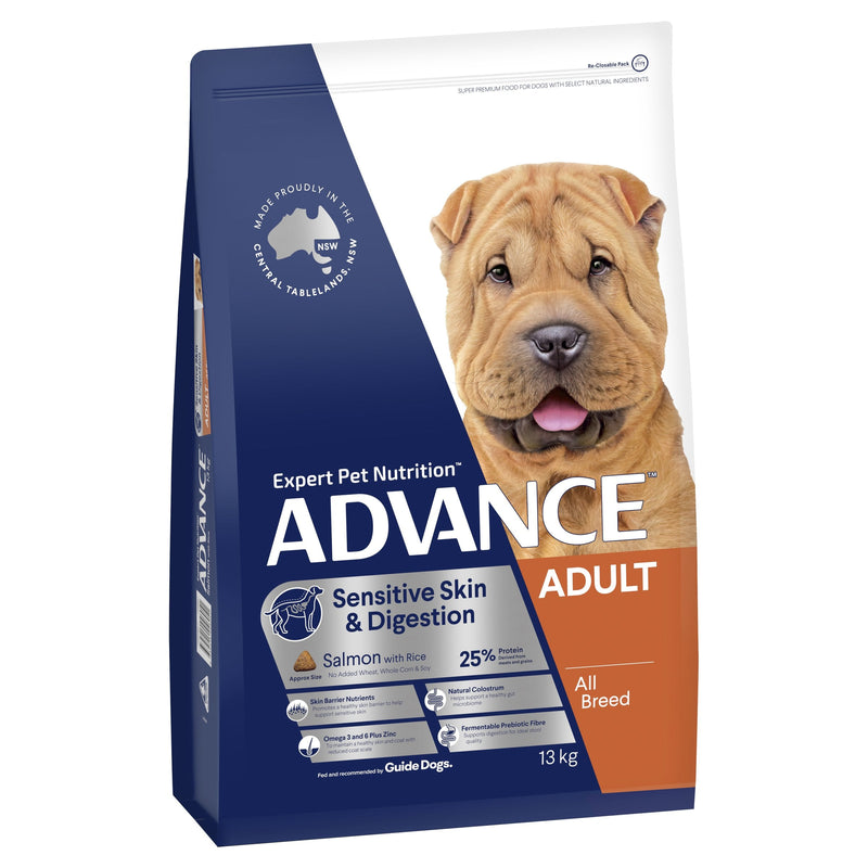 Advance Salmon and Rice Sensitive Skin and Digestion Adult Dog Dry Food 13kg (+_+)-Habitat Pet Supplies