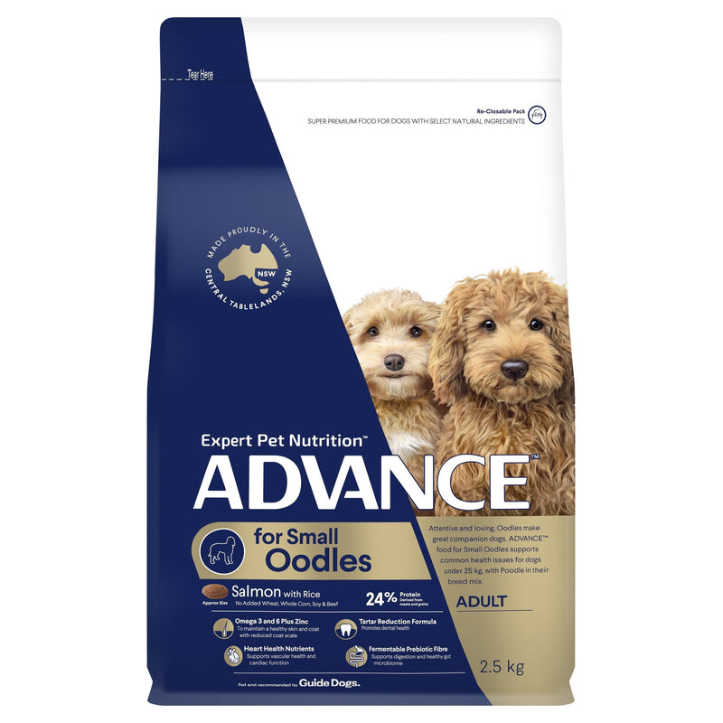 Advance Salmon and Rice Small Oodles Adult Dog Dry Food 2.5kg (+_+)
