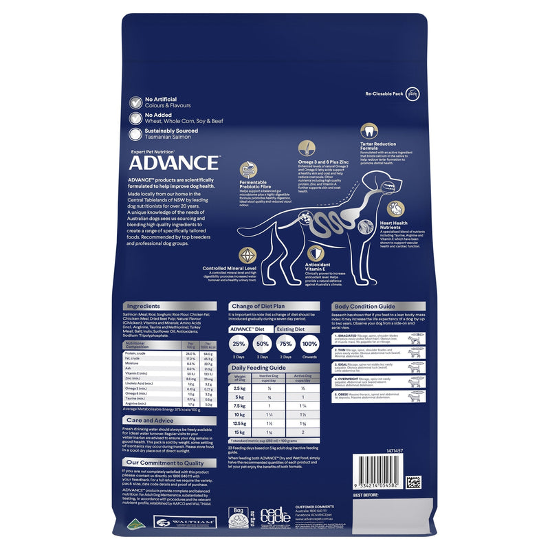 Advance Salmon and Rice Small Oodles Adult Dog Dry Food 2.5kg (+_+)