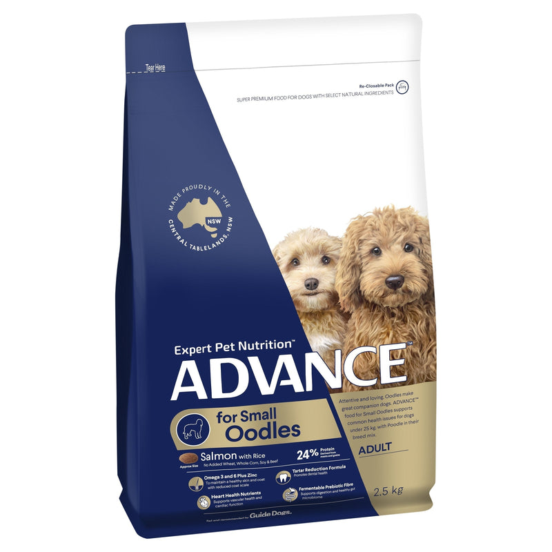 Advance Salmon and Rice Small Oodles Adult Dog Dry Food 2.5kg (+_+)-Habitat Pet Supplies