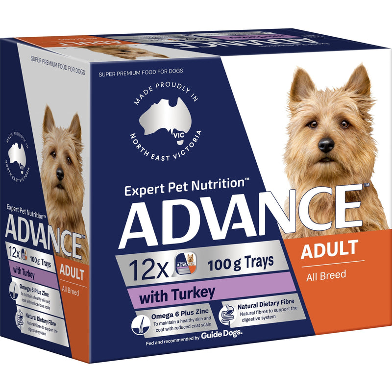 Advance Turkey All Breed Adult Dog Wet Food 100g x 12 (+_+)-Habitat Pet Supplies