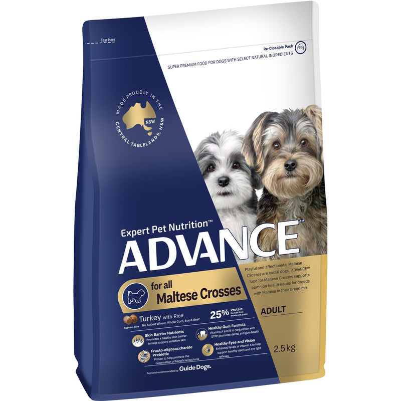 Advance Turkey and Rice Maltese Crosses Adult Dog Dry Food 2.5kg (+_+)-Habitat Pet Supplies
