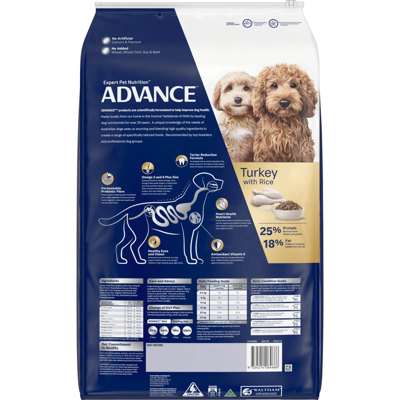 Advance Turkey and Rice Small Oodles Adult Dog Dry Food 2.5kg