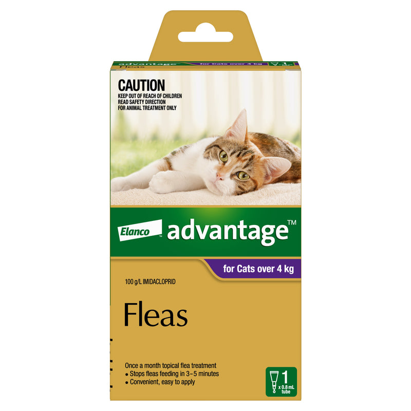 Advantage Flea Treatment for Cats 4kg Purple 1 Pack