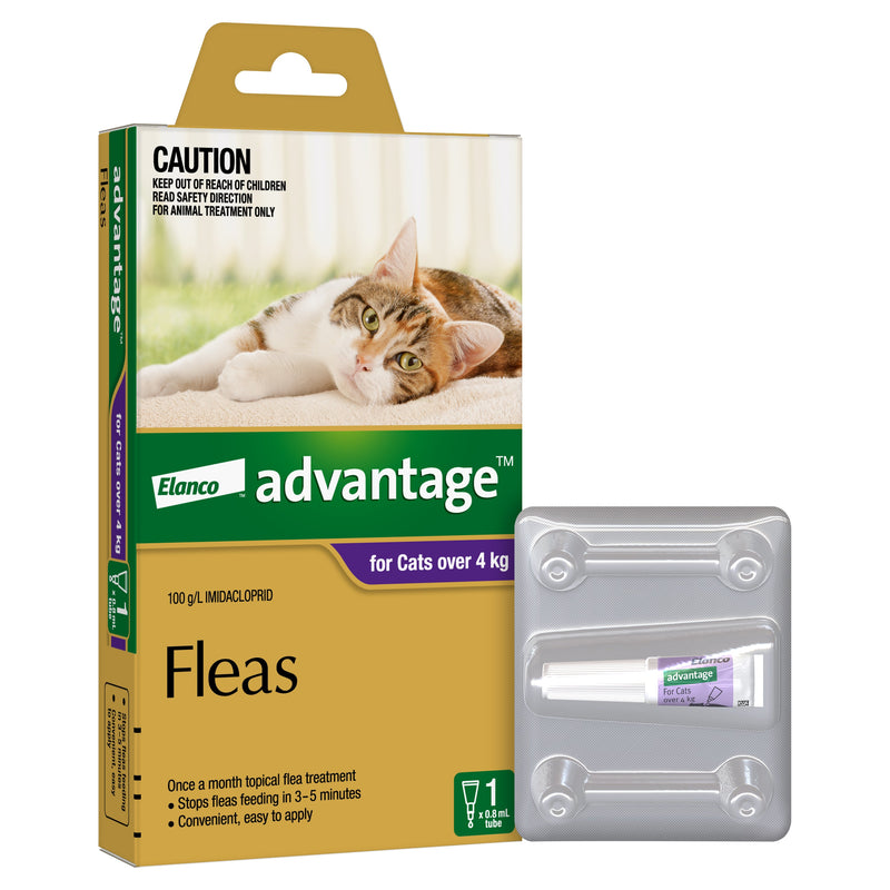 Advantage Flea Treatment for Cats 4kg Purple 1 Pack-Habitat Pet Supplies