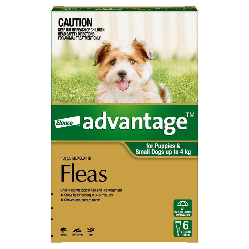 Advantage Flea Treatment for Dogs 0-4kg Green 6 Pack