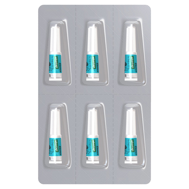 Advantage Flea Treatment for Dogs 4-10kg Aqua 6 Pack