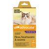 Advocate Flea Heartworm and Worm Treatment for Cats 4kg Purple 1 Pack
