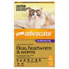Advocate Flea Heartworm and Worm Treatment for Cats 4kg Purple 3 Pack