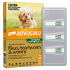 Advocate Flea Heartworm and Worm Treatment for Dogs 0-4kg Green 3 Pack-Habitat Pet Supplies
