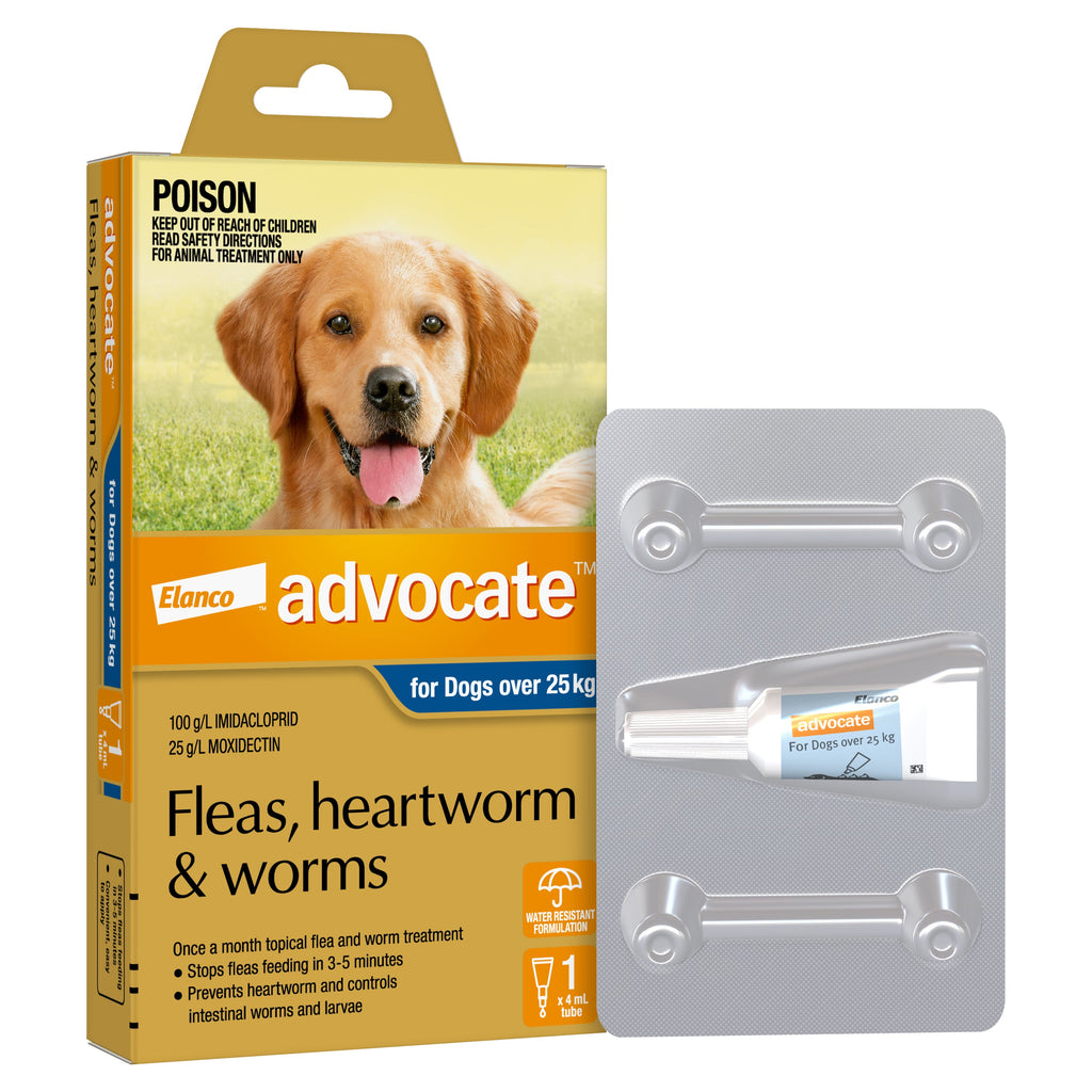 Advocate Flea Heartworm and Worm Treatment for Dogs 25kg Blue 1 Pack-Habitat Pet Supplies