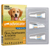 Advocate Flea Heartworm and Worm Treatment for Dogs 25kg Blue 3 Pack-Habitat Pet Supplies