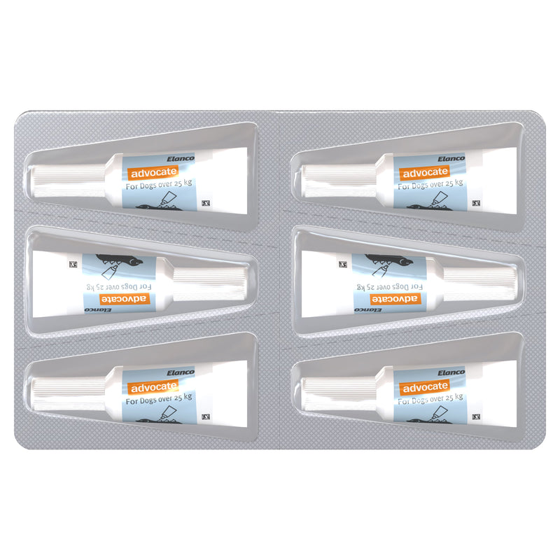 Advocate Flea Heartworm and Worm Treatment for Dogs 25kg Blue 6 Pack