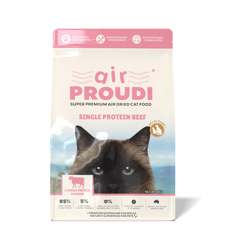 AirProudi Air Dried Cat Food Beef 1kg-Habitat Pet Supplies