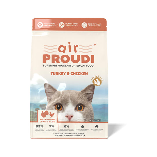 AirProudi Air Dried Cat Food Turkey and Chicken 1kg