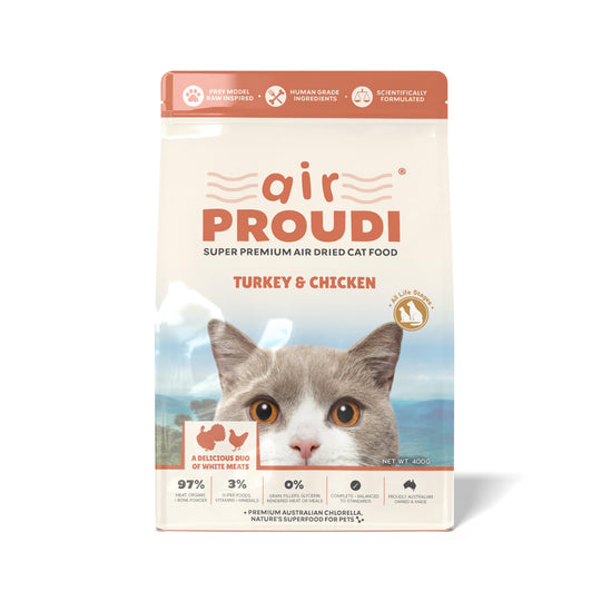 AirProudi Air Dried Cat Food Turkey and Chicken 400g