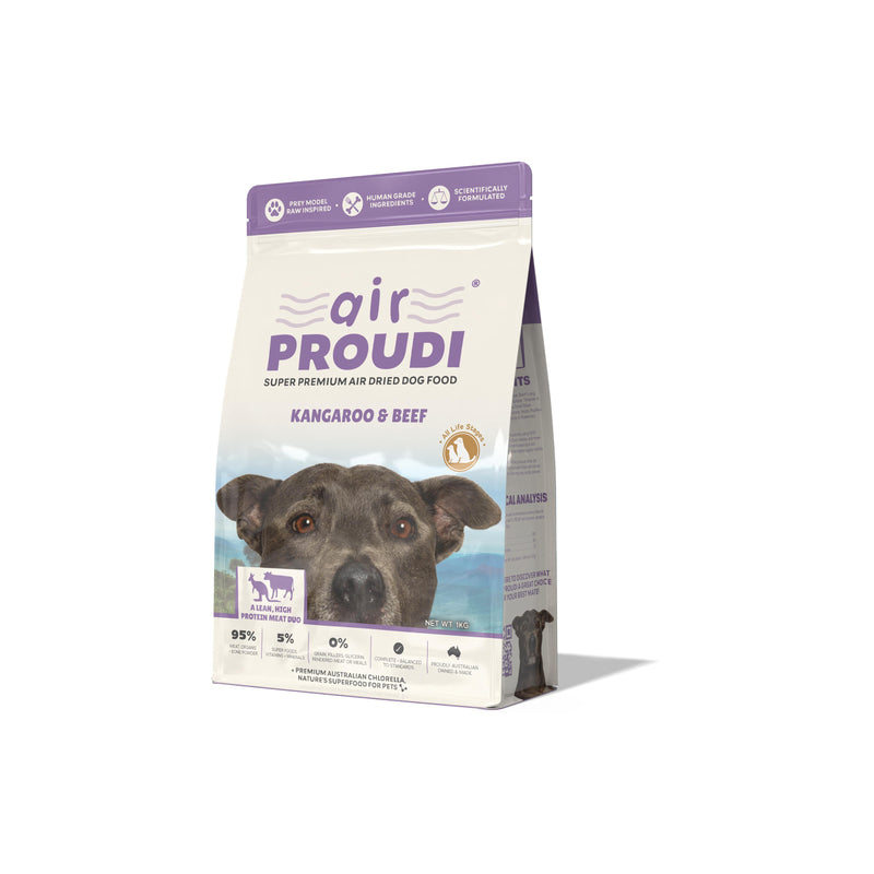 AirProudi Air Dried Dog Food Kangaroo and Beef 1kg