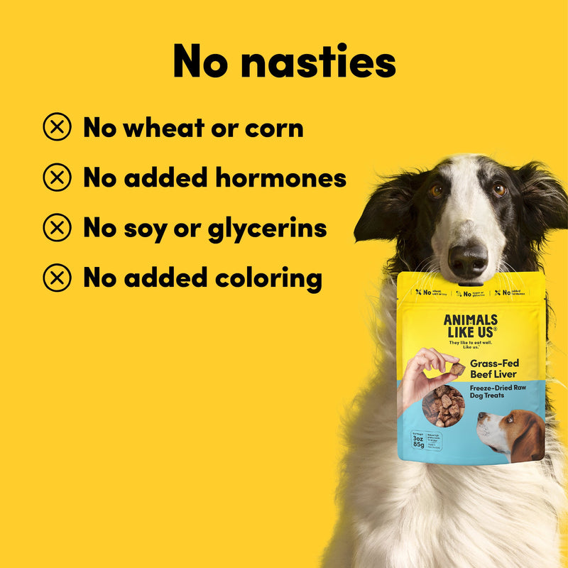 Animals Like Us Grass-Fed Beef Liver Freeze Dried Dog Treats 85g (+_+)