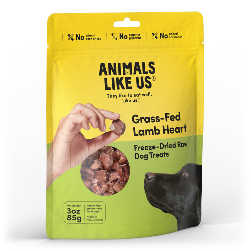 Animals Like Us Grass-Fed Lamb Heart Freeze Dried Dog Treats 85g (+_+)