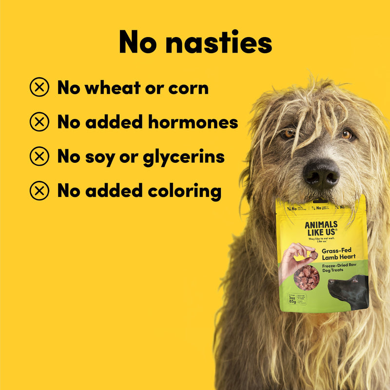 Animals Like Us Grass-Fed Lamb Heart Freeze Dried Dog Treats 85g (+_+)