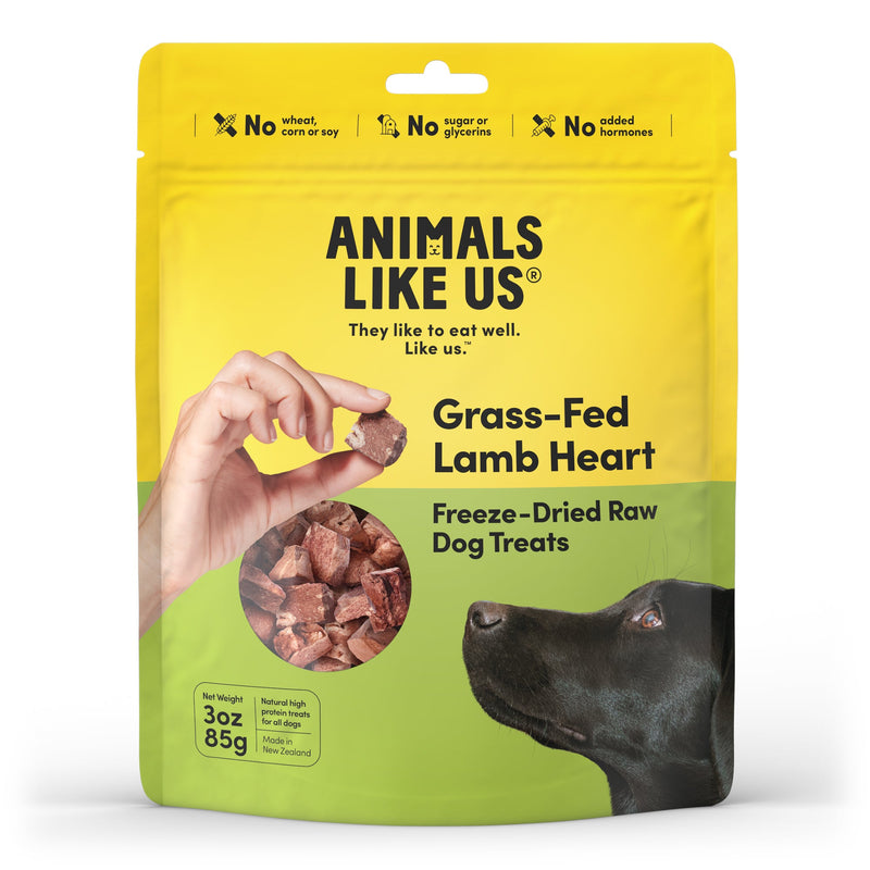 Animals Like Us Grass-Fed Lamb Heart Freeze Dried Dog Treats 85g (+_+)-Habitat Pet Supplies