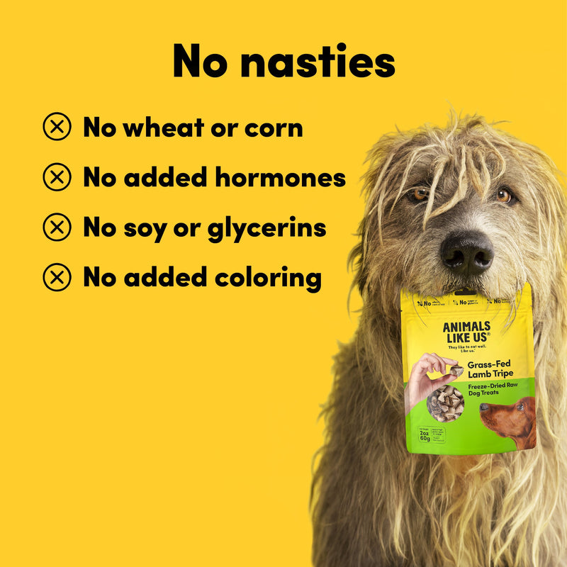 Animals Like Us Grass-Fed Lamb Tripe Freeze Dried Dog Treats 60g (+_+)
