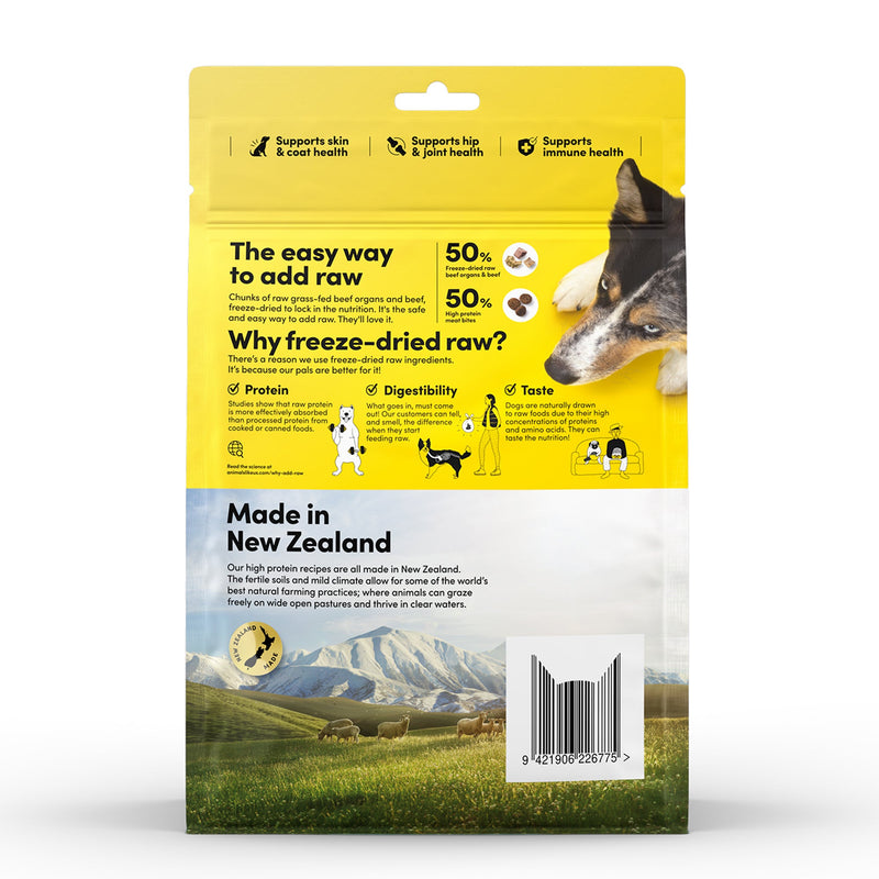 Animals Like Us RawMix50 with Grass-Fed Freeze Dried Beef and Kibble Mix Dog Food 340g (+_+)
