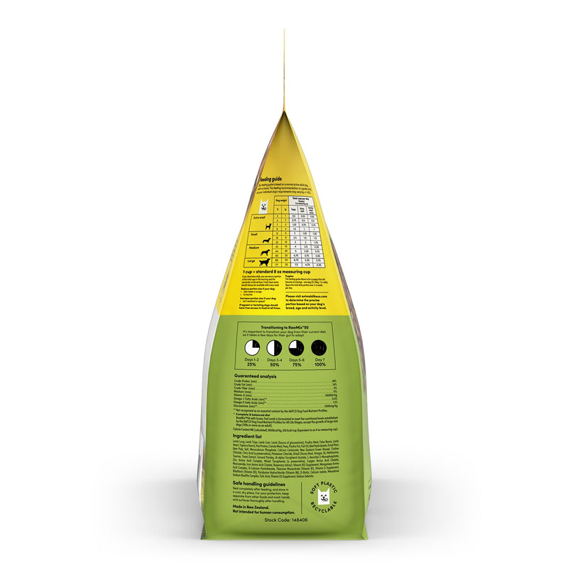 Animals Like Us RawMix50 with Grass-Fed Freeze Dried Lamb and Kibble Mix Dry Dog Food 1.8kg (+_+)