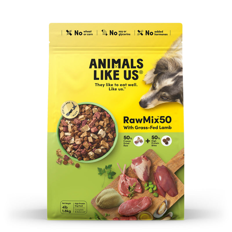 Animals Like Us RawMix50 with Grass-Fed Freeze Dried Lamb and Kibble Mix Dry Dog Food 1.8kg (+_+)-Habitat Pet Supplies