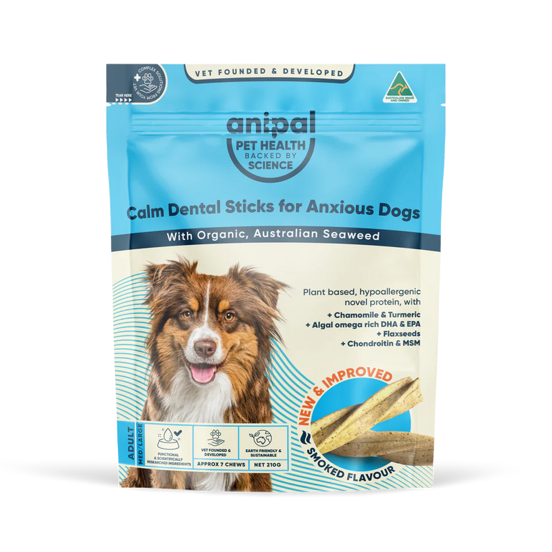Anipal Calm Dental Sticks for Anxious Dog Treats 210g-Habitat Pet Supplies