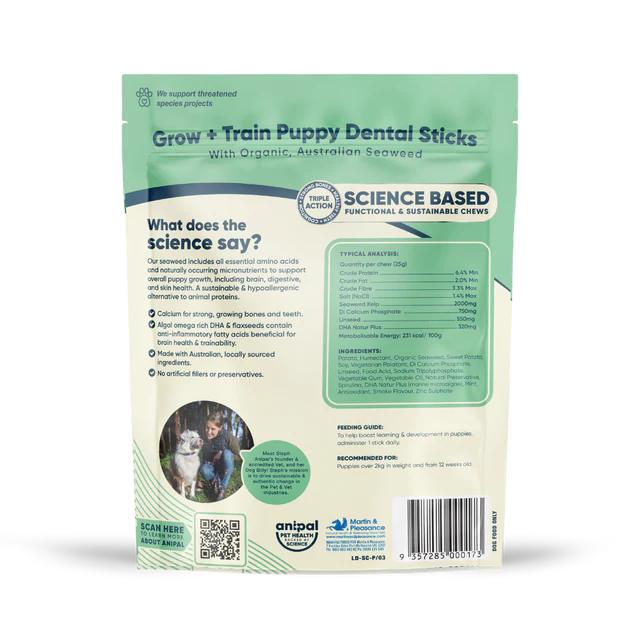 Anipal Grow and Train Puppy Dental Sticks Treat 160g