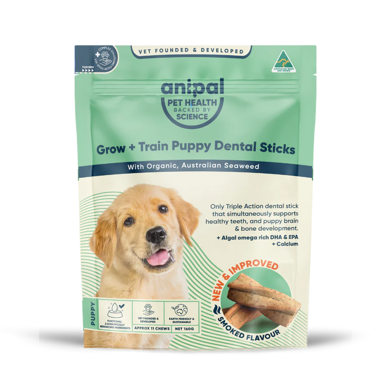Anipal Grow and Train Puppy Dental Sticks Treat 160g-Habitat Pet Supplies