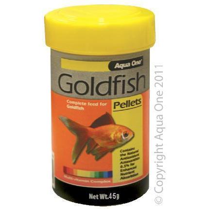 Aqua One Goldfish Pellets 1mm Fish Food 45g