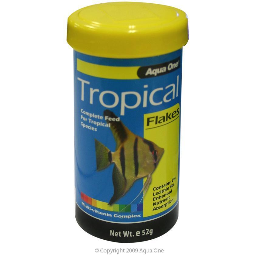 Aqua One Tropical Flakes Fish Food 52g Habitat Pet Supplies
