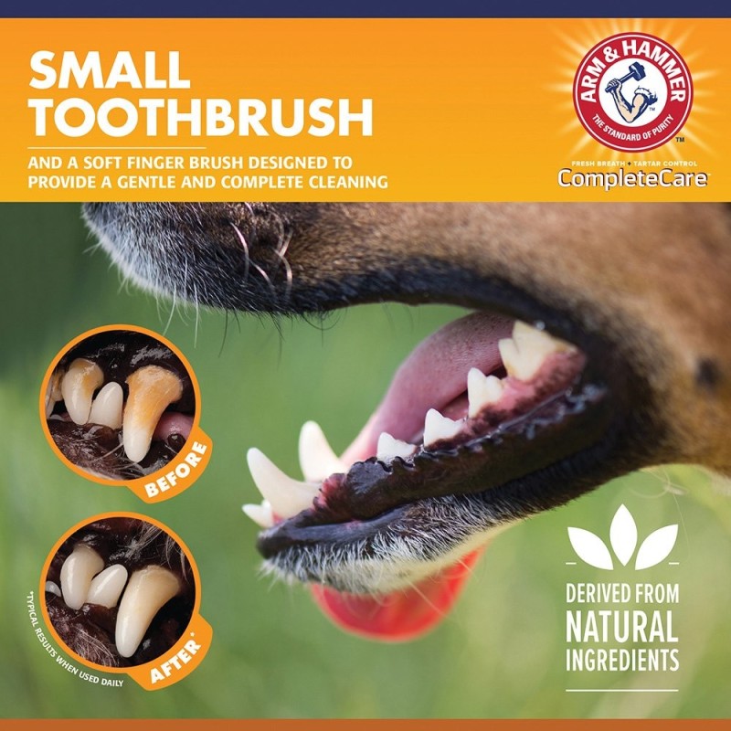 Arm & Hammer Complete Care Dental Kit for Dogs - Toothbrush, Finger Brush and Toothpaste 70ml