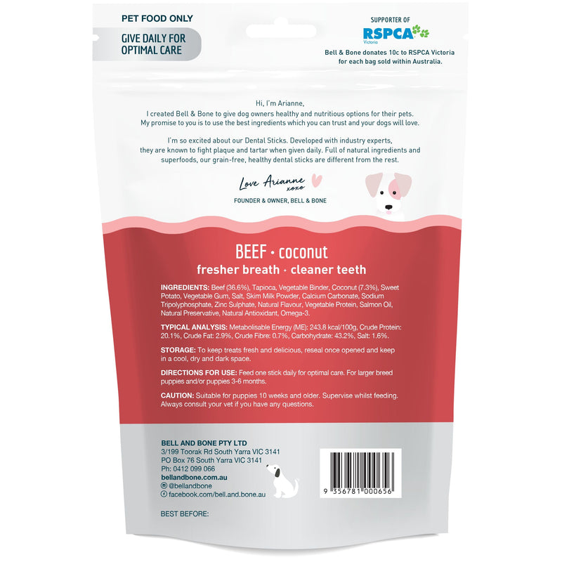 Bell and Bone Dental Sticks Beef for Big Puppies 120g (+_+)